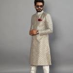 Handmade Banarasi Brocade Sherwani Achkan | Silver Blue Father Son Combo | Jaipurio